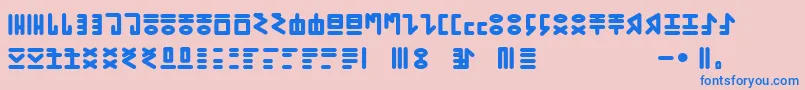 More about GENР RICA PRIMITIVA 01 Font GENР RICA PRIMITIVA 01 Font – Blue Fonts on Pink Background